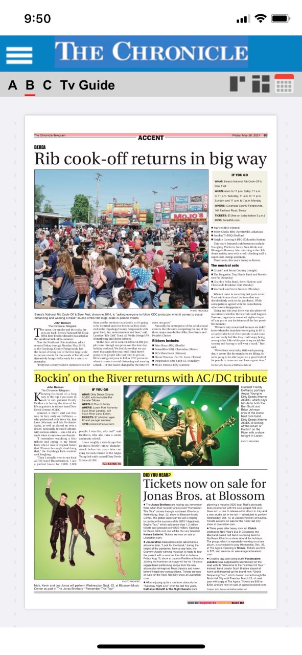 BereaRib Article in Chronicle Telegram Berea's National Rib CookOff